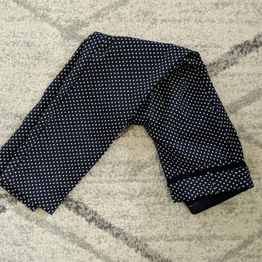 Lane Bryant navy and white polkadot crop pants